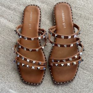 Madden Girl tan studded sandals